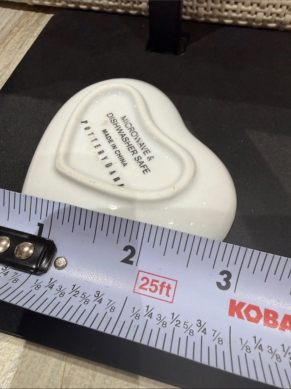 Small Pottery Barn White Heart Ceramic Trinket Dish